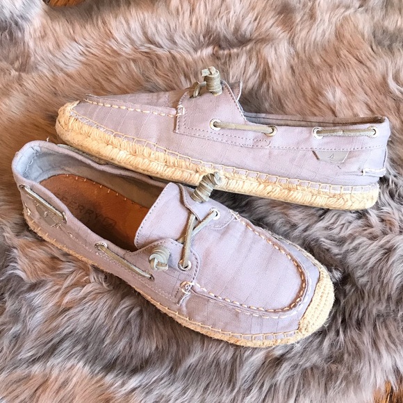 Sperry Shoes - Sperry Jute & Blue Canvas Espadrille Top-Sider 8 M